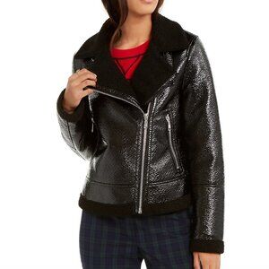 Tommy Hilfiger Faux-Fur Trimmed Moto Jacket